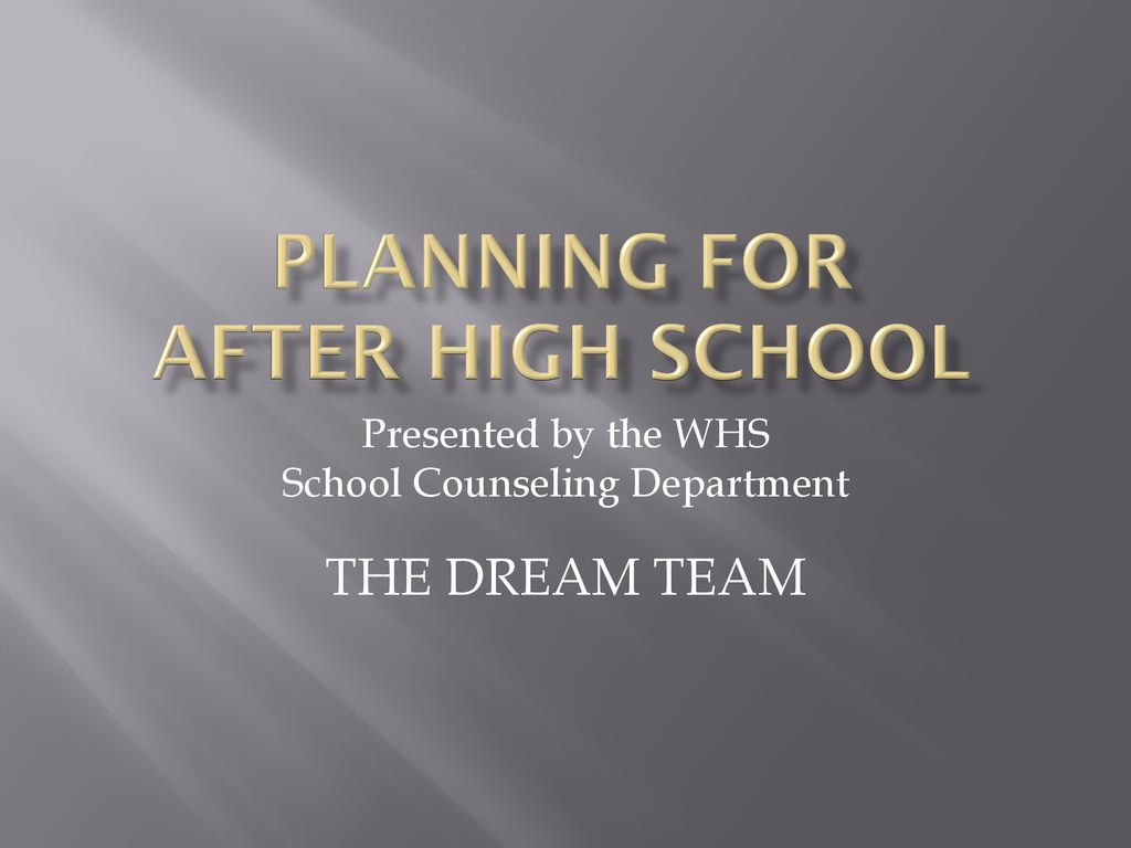 Planning for After High School