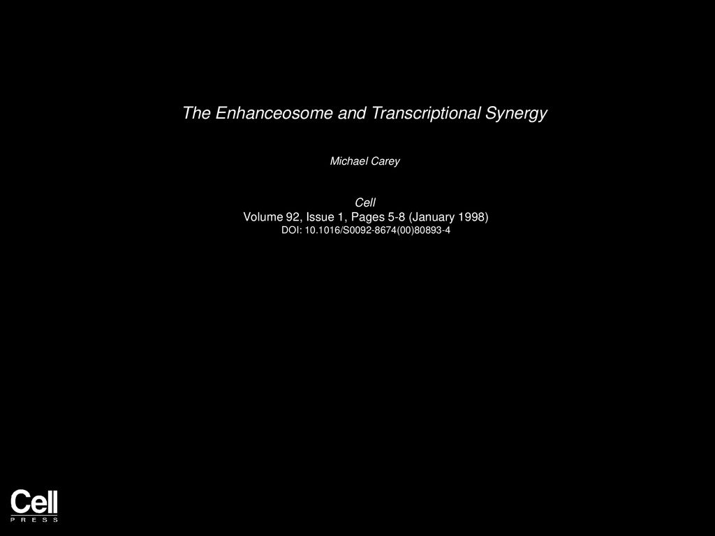 The Enhanceosome and Transcriptional Synergy