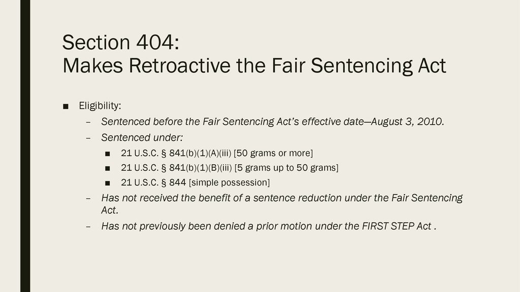A brief overview of the Act’s impact on federal criminal defendants
