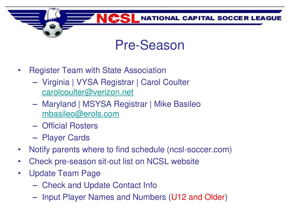 National Capital Soccer League ppt download