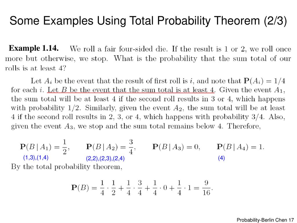 Some Examples Using Total Probability Theorem (2/3)