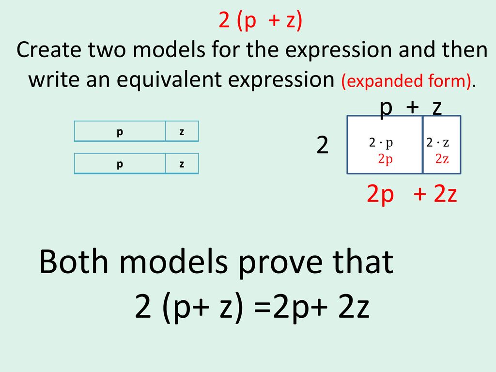 Both models prove that 2 (p+ z) =2p+ 2z p + z 2 2p + 2z 2 (p + z)