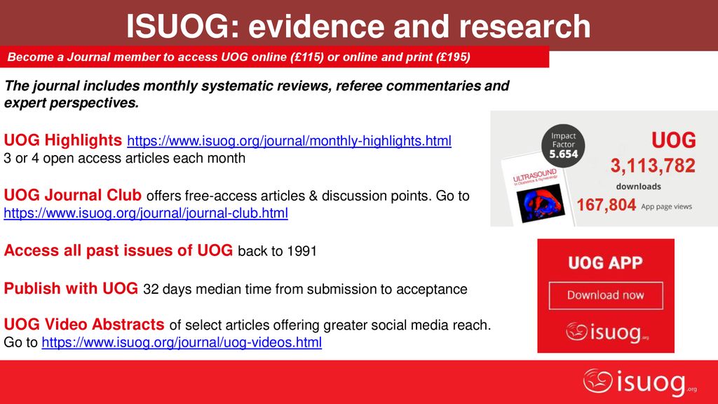 ISUOG: evidence and research