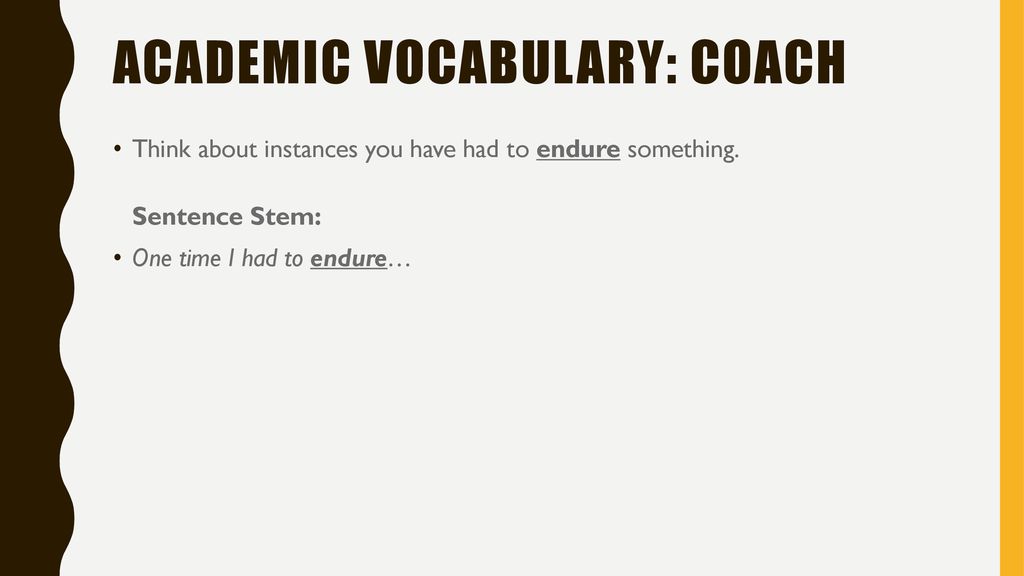 Academic vocabulary: coach