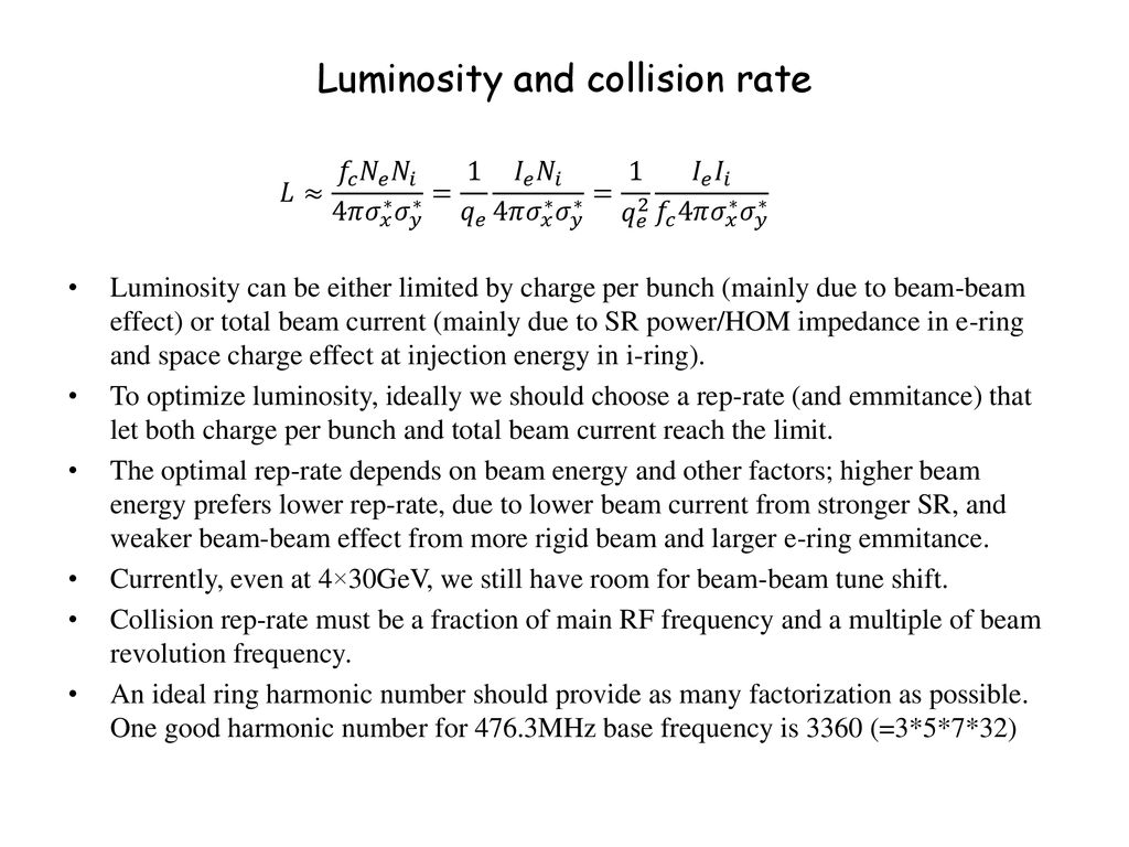 Luminosity and collision rate