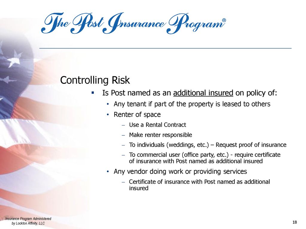 Managing Risk at Your Post ppt download