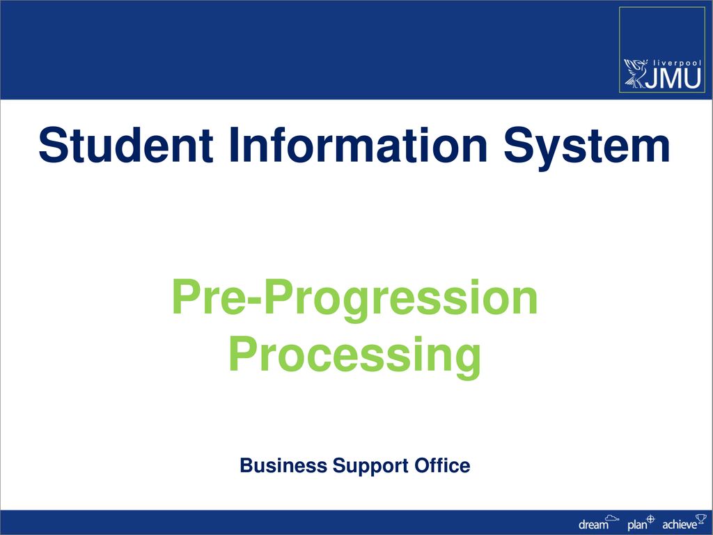 Student Information System Pre-Progression Processing