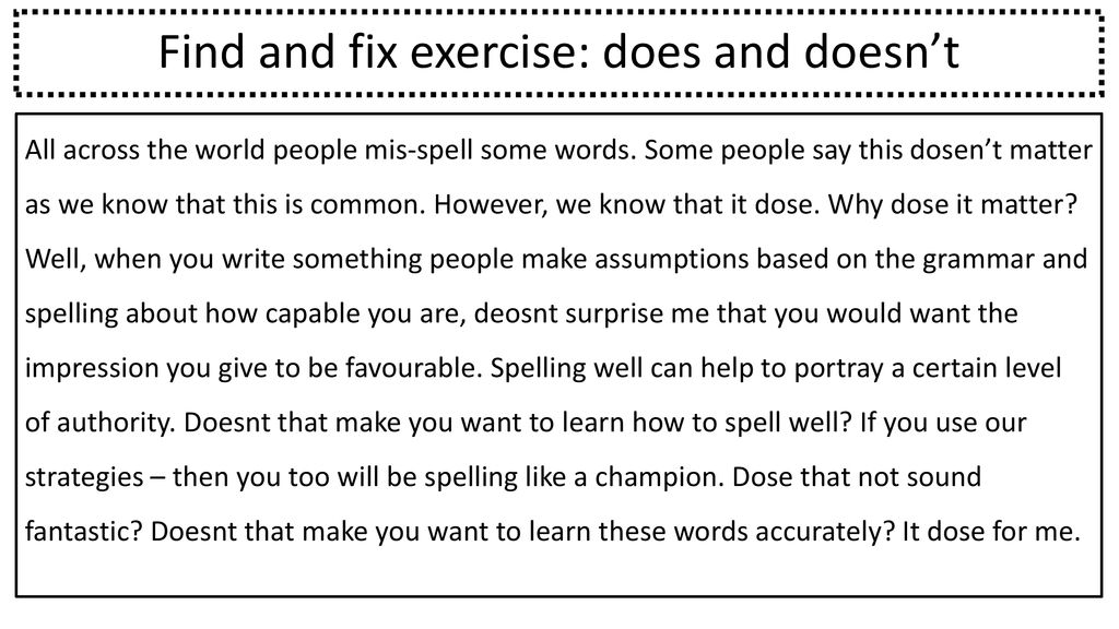 St Bernadette English Department Spelling And Grammar Focus Ppt Download 1359