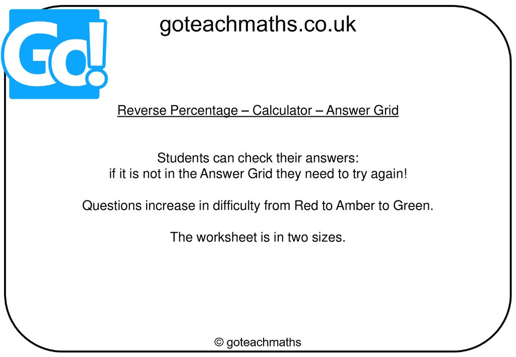 Reverse percentage calculator Reverse percentage calculator