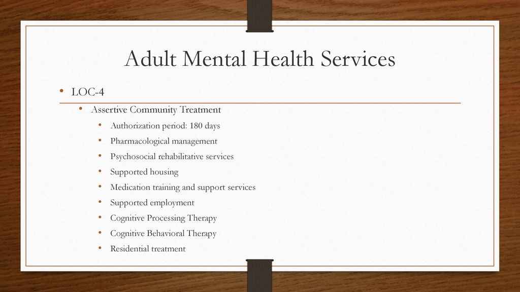 Adult Mental Health Services