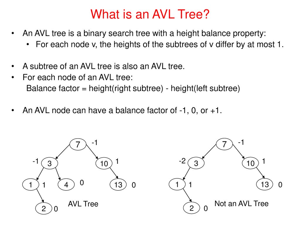 AVL Search Trees What is an AVL Tree? AVL Tree Implementation. - ppt ...