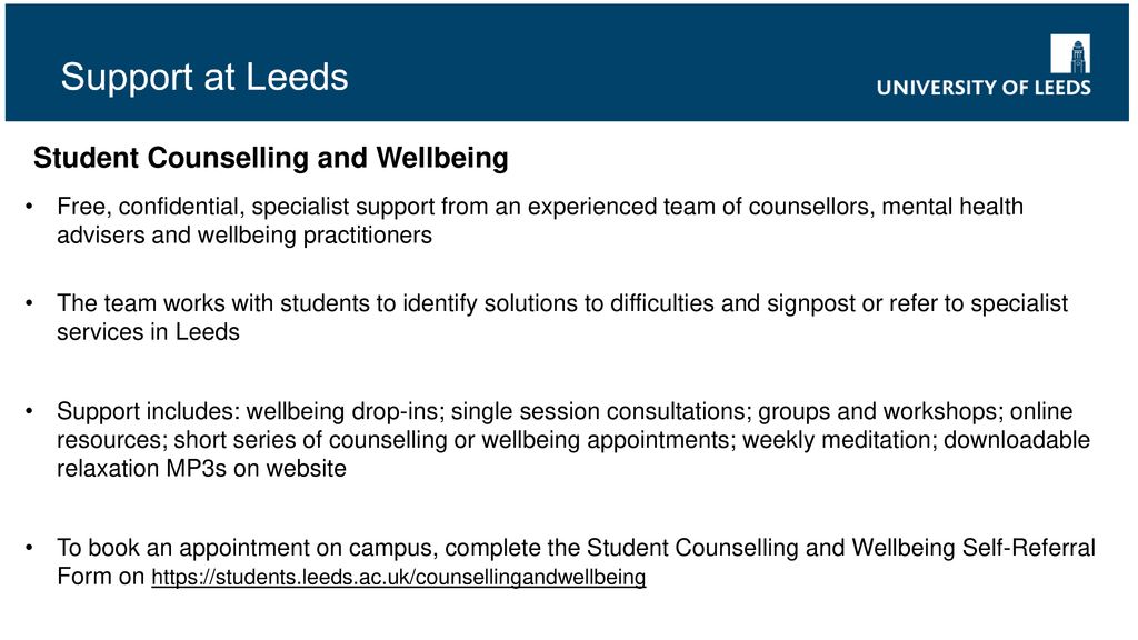 Student Counselling and Wellbeing