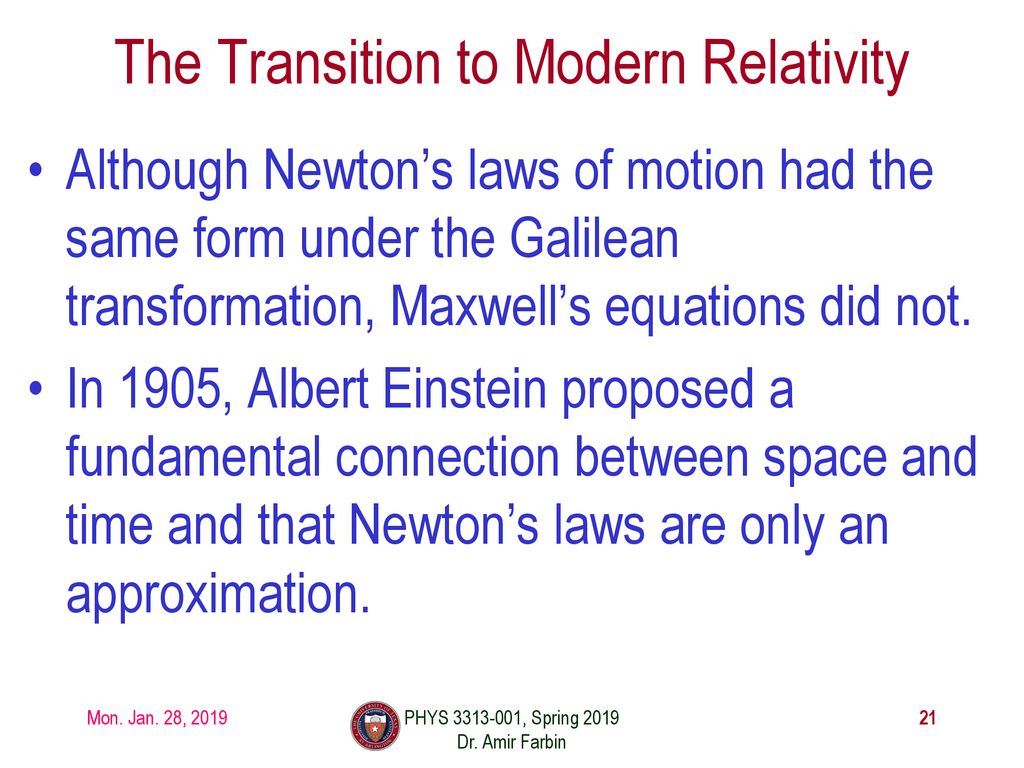 The Transition to Modern Relativity