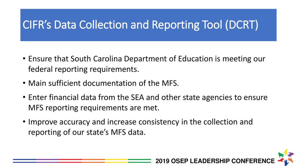 CIFR’s Data Collection and Reporting Tool (DCRT)