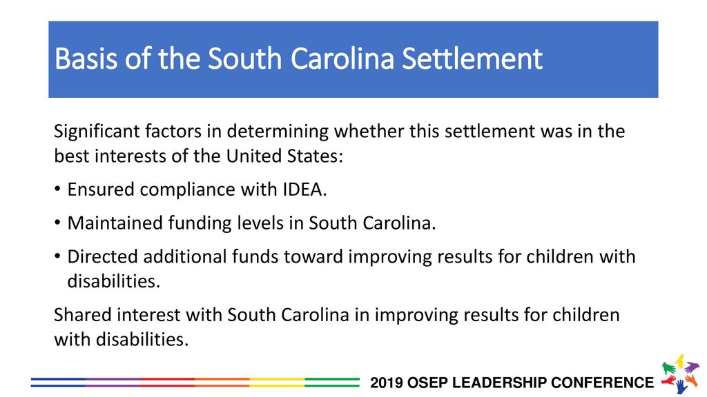 Basis of the South Carolina Settlement