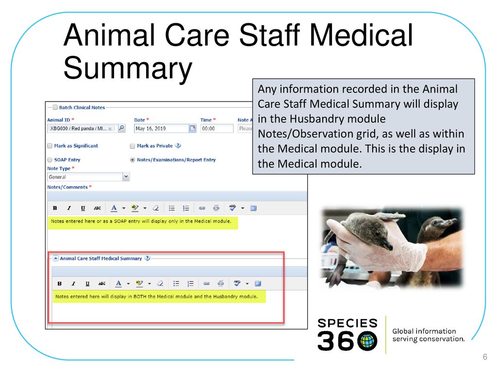 Animal Care Staff Medical Summary