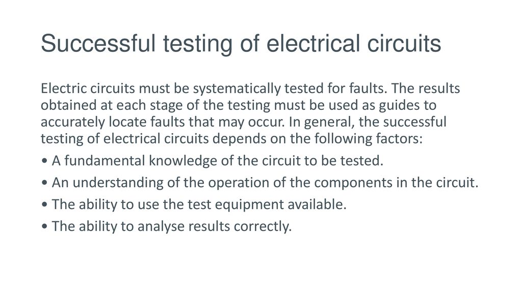 Electrical components and systems Circuit Diagram