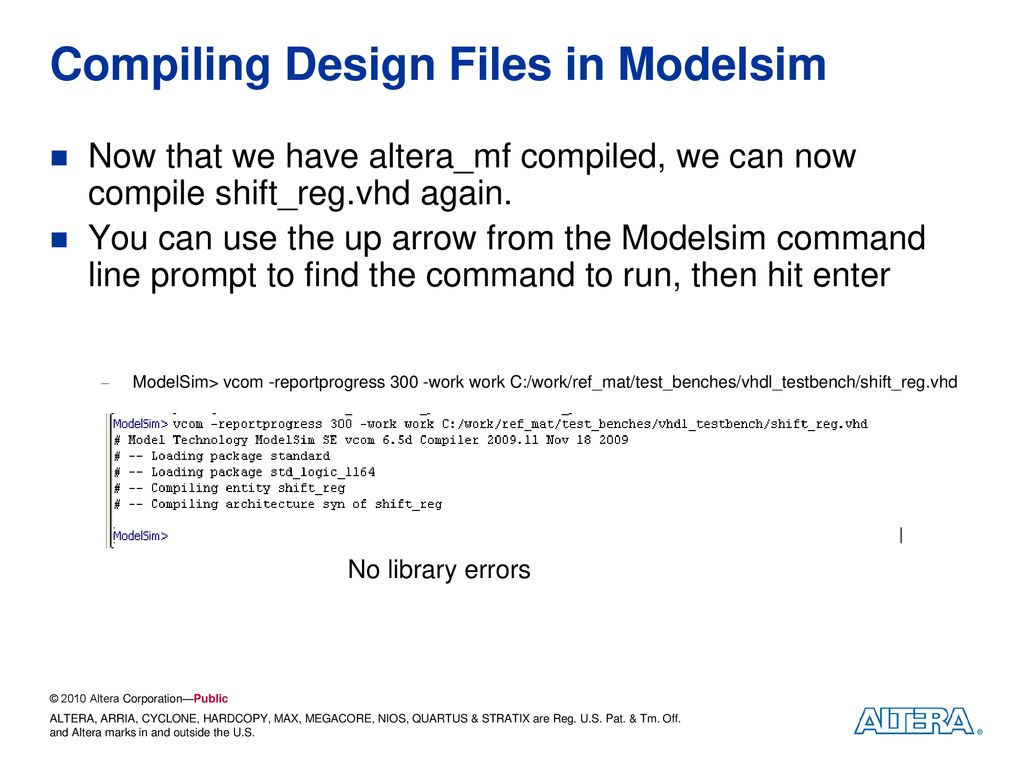 modelsim run command modelsim run command