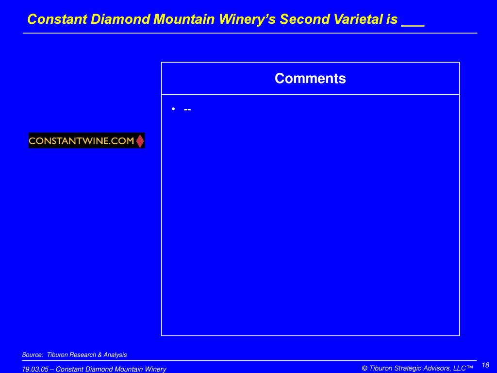 Constant Diamond Mountain Winery’s Second Varietal is ___