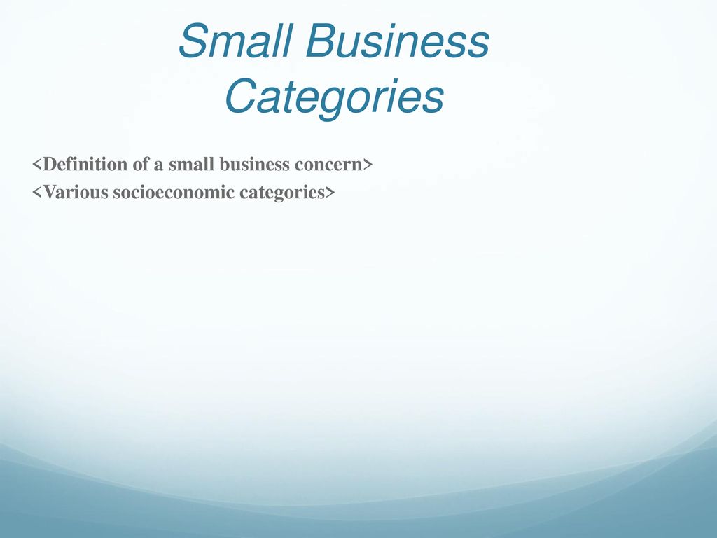 Small Business Categories