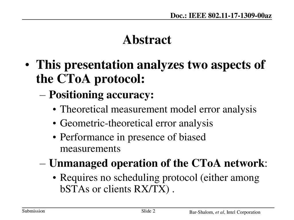 Ctoa protocol analysis ppt download