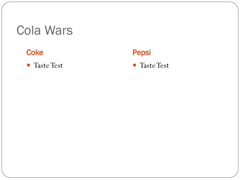 Cola Wars Taste Test Taste Test Coke Pepsi