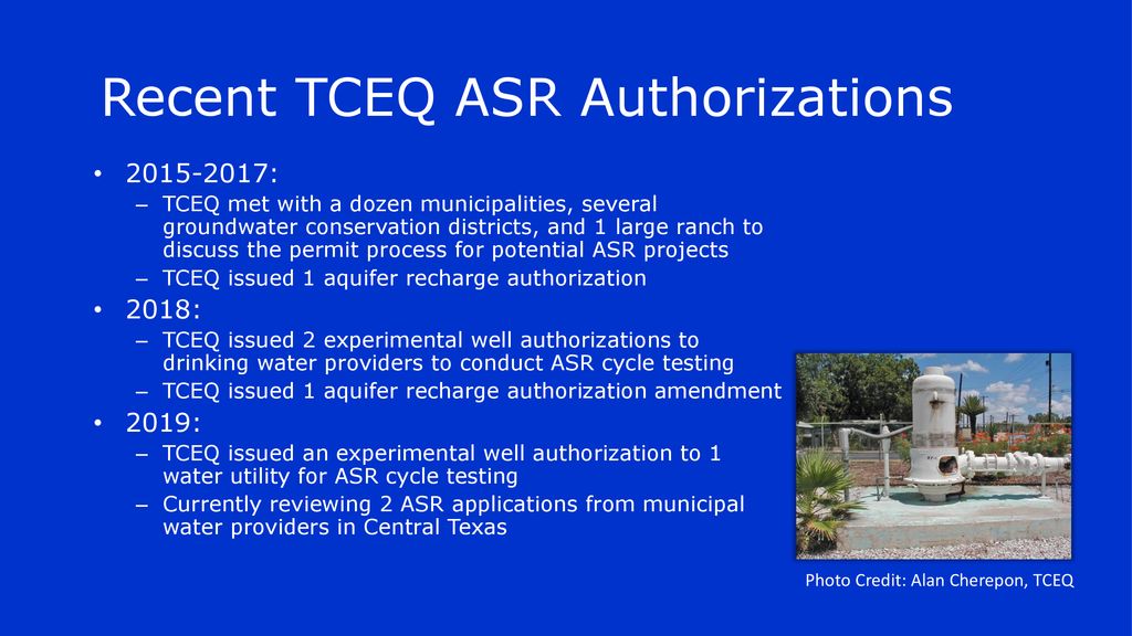 Recent TCEQ ASR Authorizations