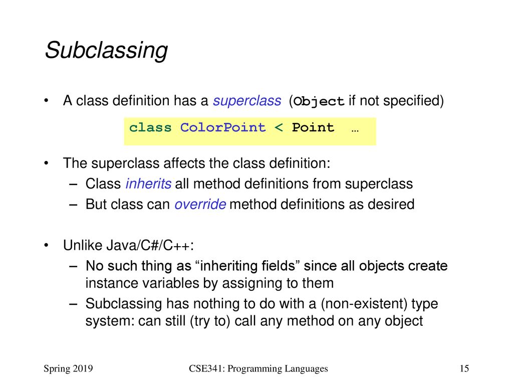 CSE341: Programming Languages Lecture 20 Arrays and Such, Blocks and ...