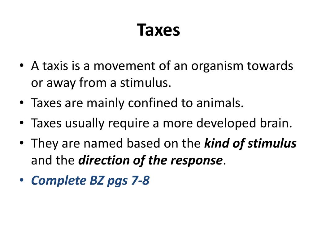 Orientation responses in animals Taxis and Kinesis - ppt download