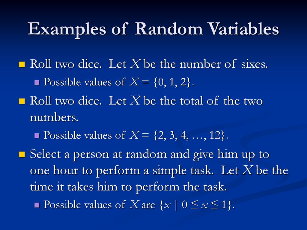 Examples of Random Variables