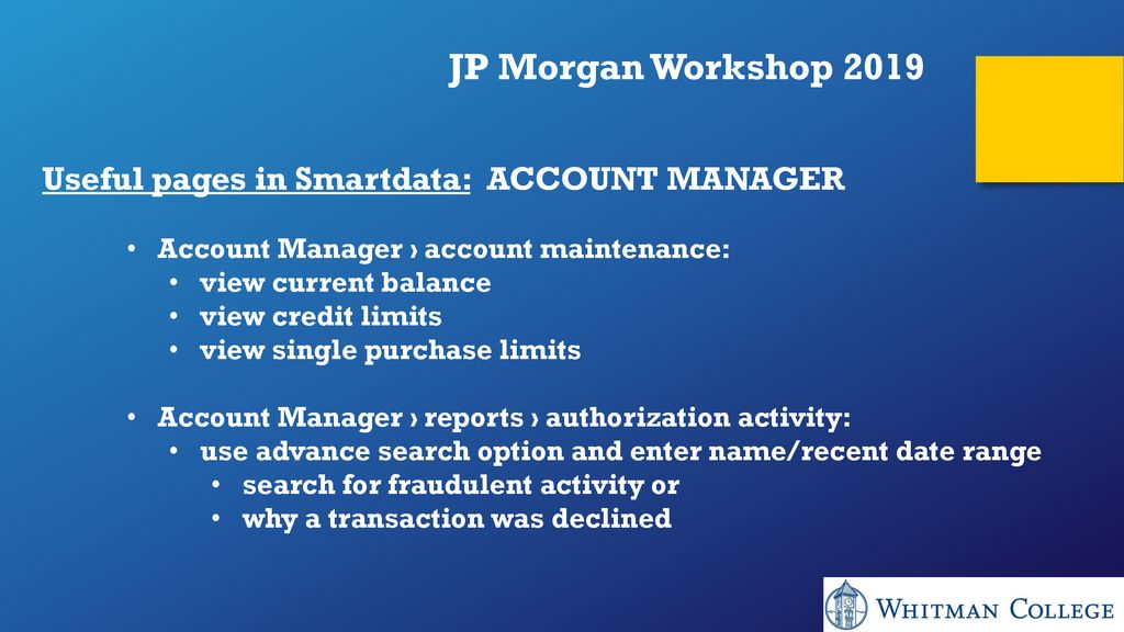 JP Morgan Workshop ppt download