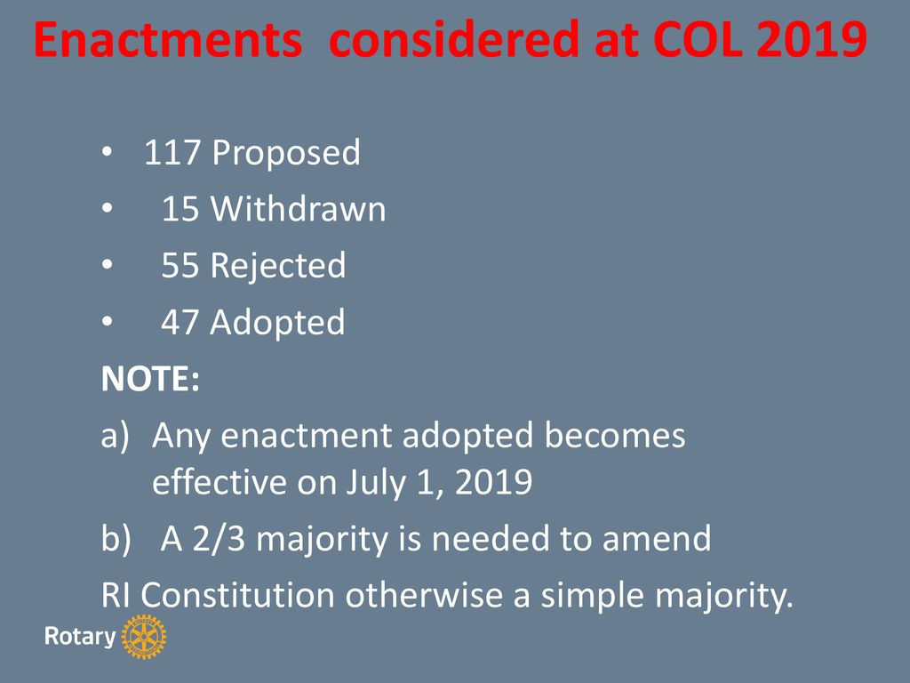 2019 District 7030 Conference Subject Council on Legislation 2019 held ...