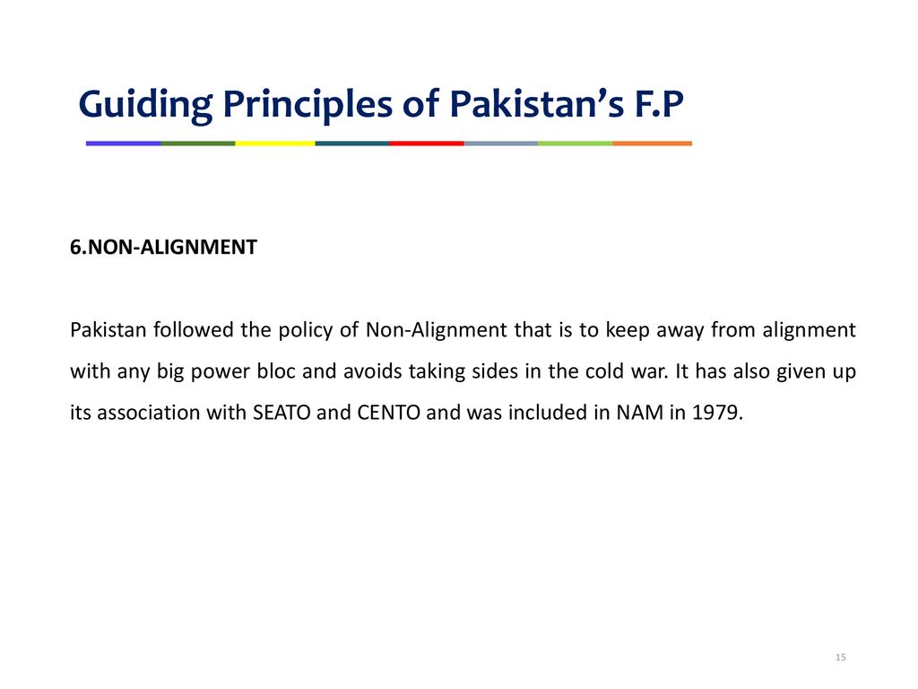 Guiding Principles of Pakistan’s F.P
