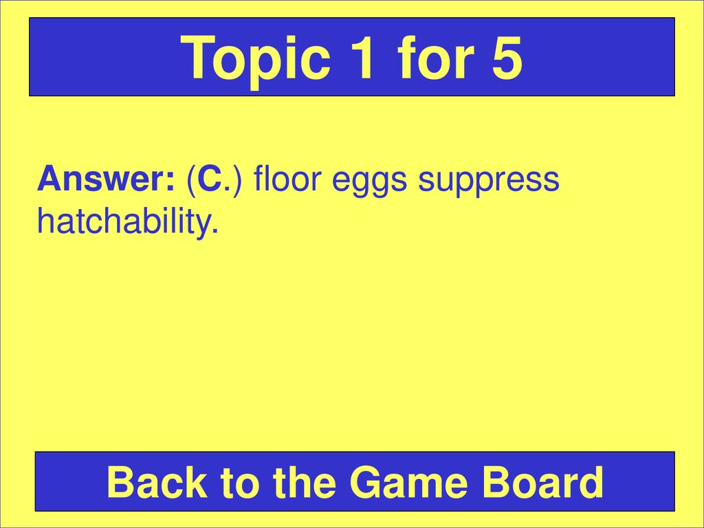 Topic 1 for 5 Back to the Game Board
