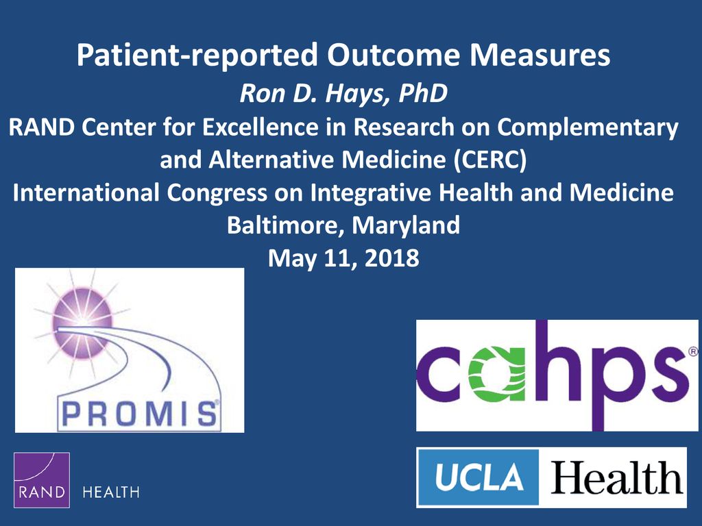 Patient-reported Outcome Measures - ppt download