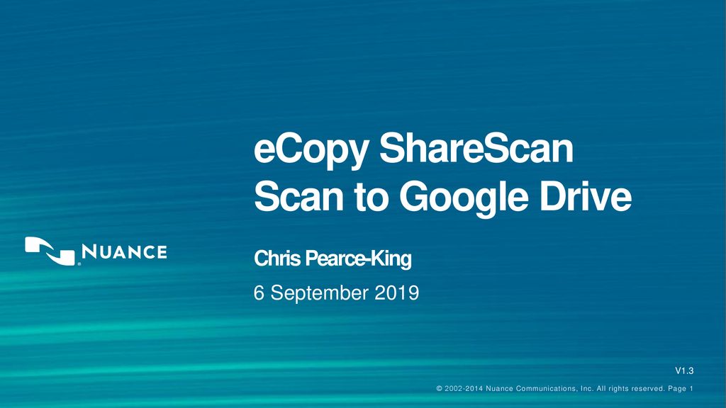 eCopy ShareScan Scan to Google Drive Chris PearceKing ppt download