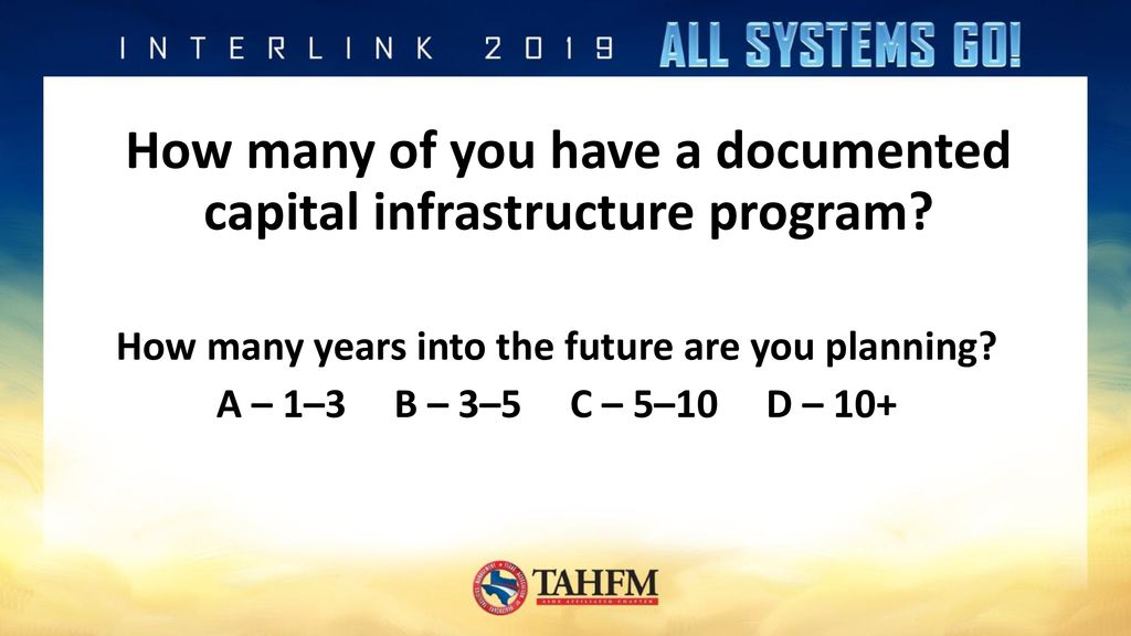 How many of you have a documented capital infrastructure program