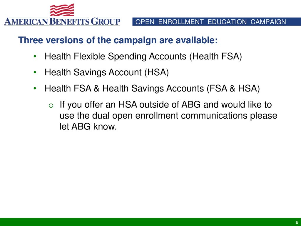 Open Enrollment Education Campaign ppt download
