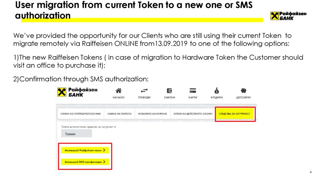 New Type Of Devices For Identification Of Users Of Raiffeisen Online Hardware And Software Tokens Ppt Download
