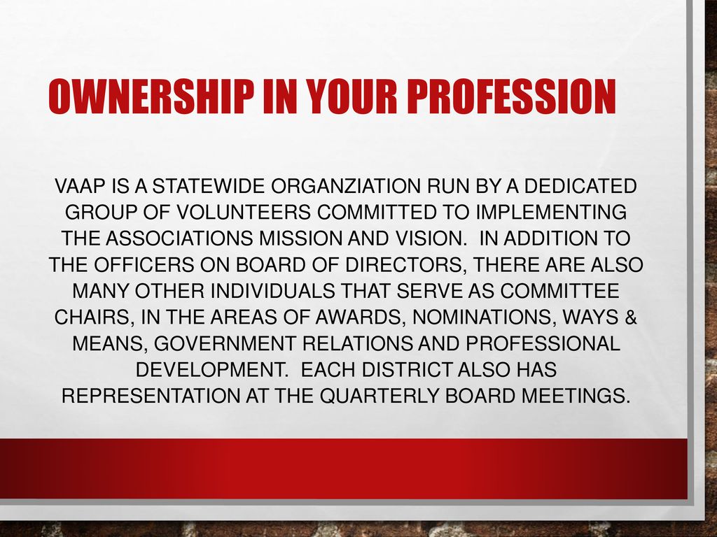 OWNERSHIP IN YOUR PROFESSION