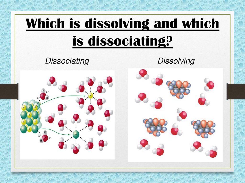 Which is dissolving and which is dissociating