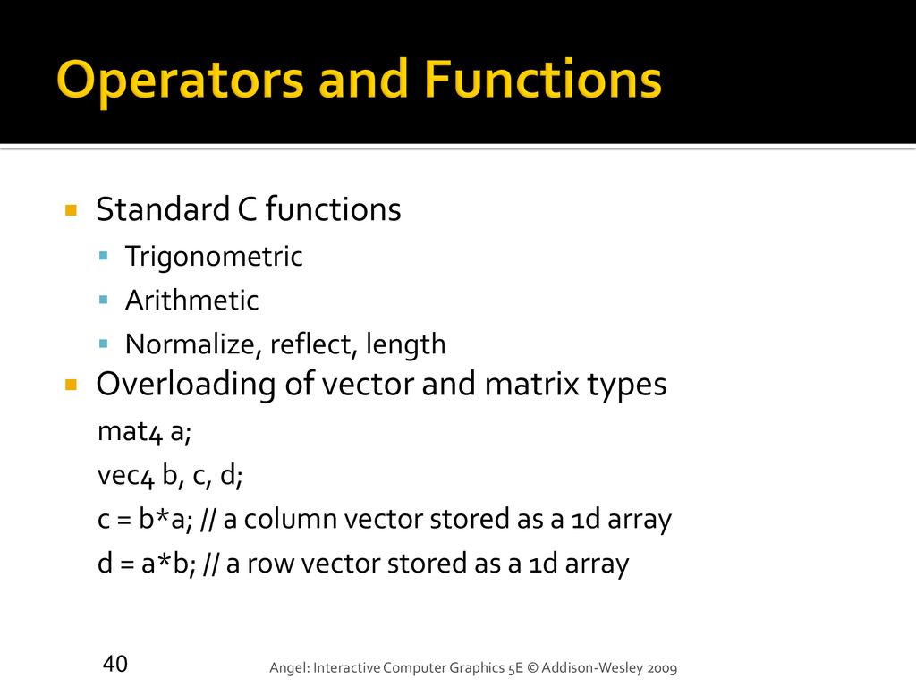 Operators and Functions