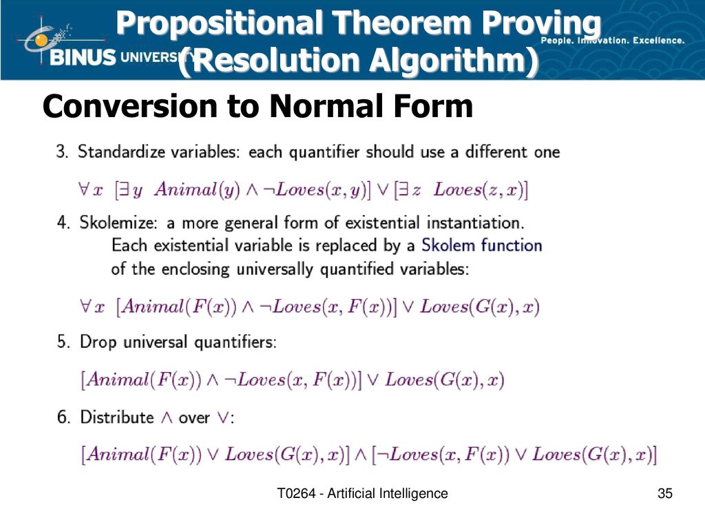 LECTURE 06 Logical Agent Course : T0264 – Artificial Intelligence - Ppt ...