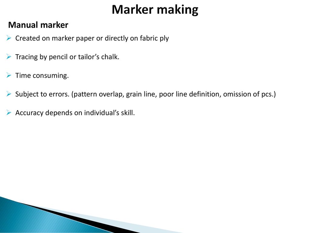 Manual marker Marker making