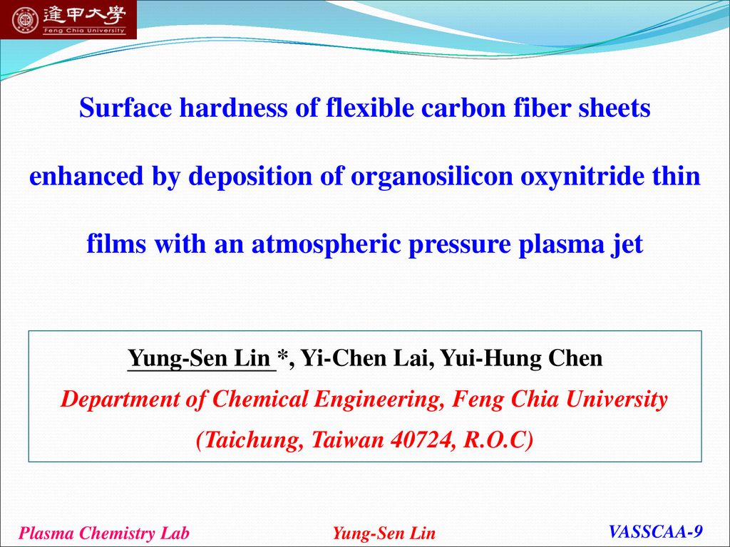 Surface hardness of flexible carbon fiber sheets enhanced by deposition of organosilicon oxynitride thin films with an atmospheric pressure plasma jet
