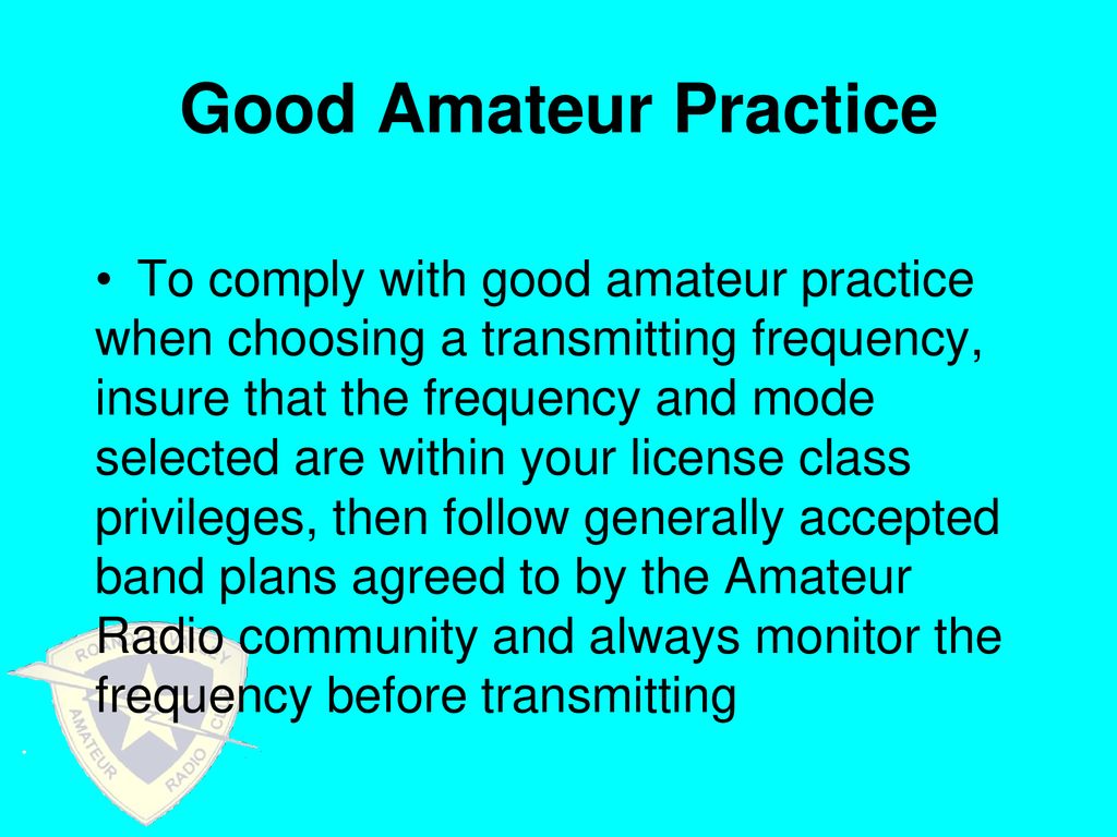 good amateur radio practice amateur