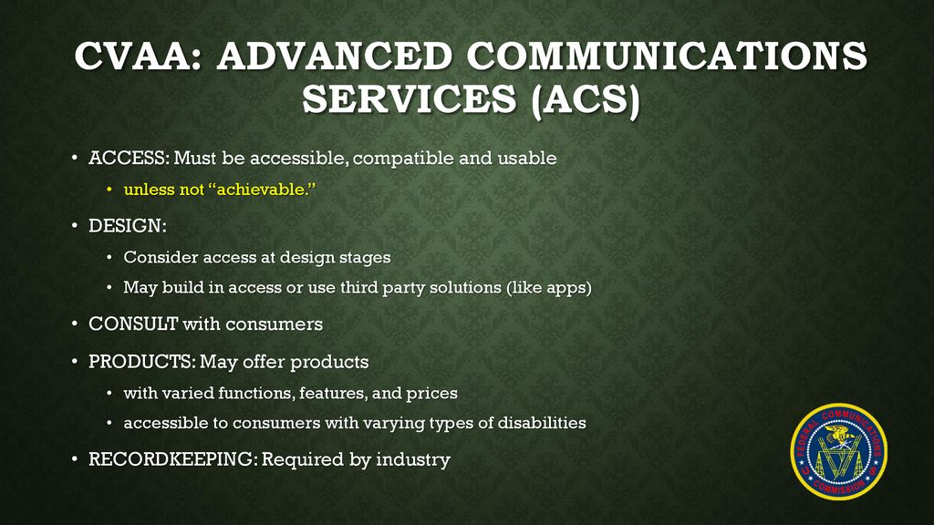 FCC Accessibility Programs and Services - ppt download