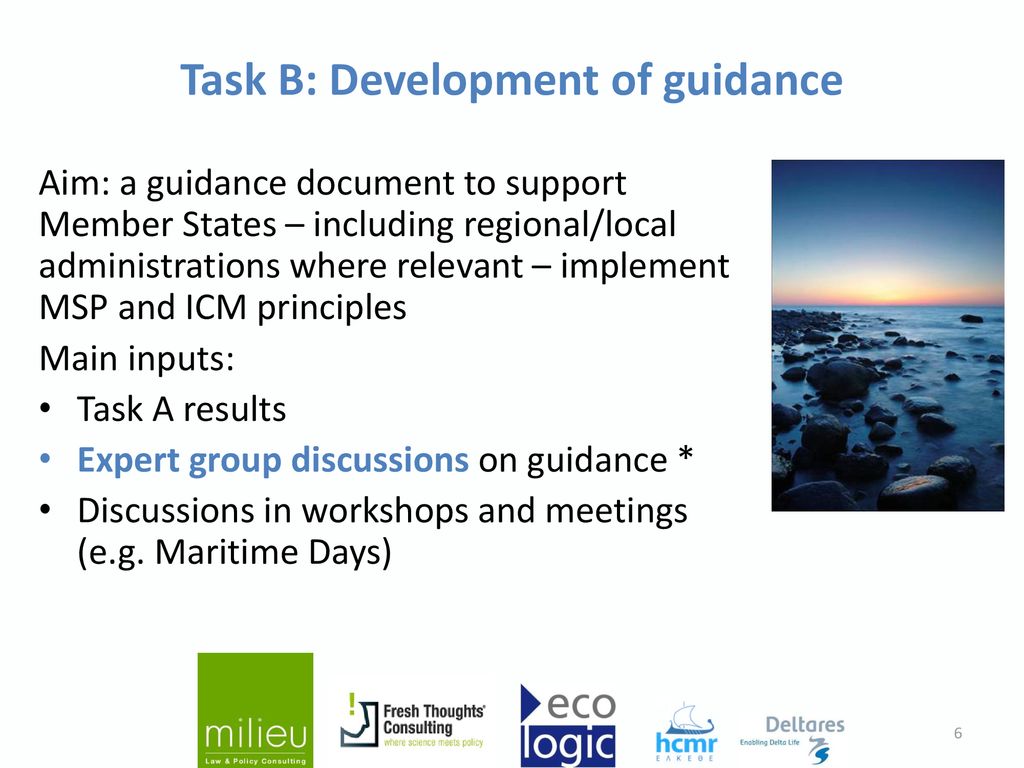 Task B: Development of guidance