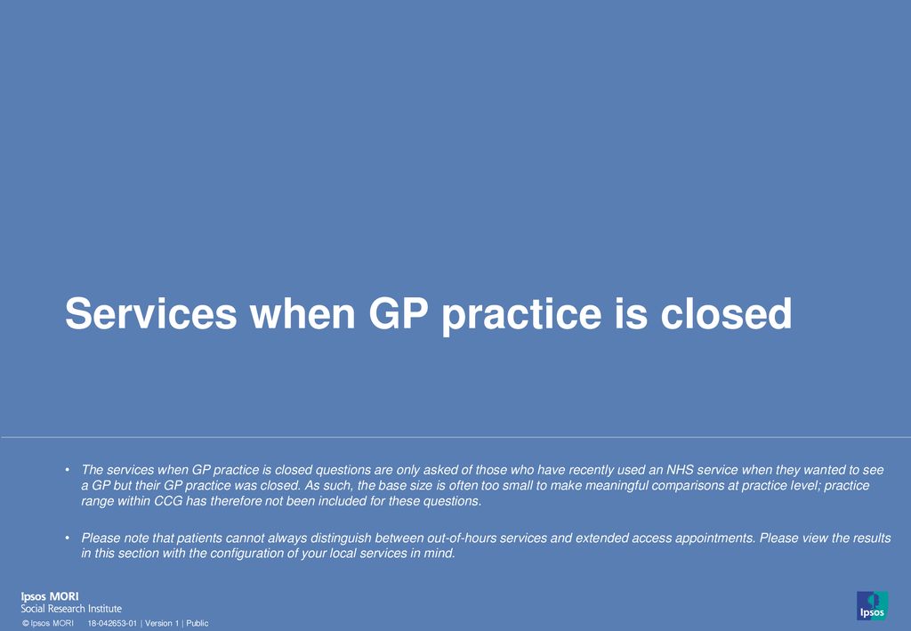 Services when GP practice is closed