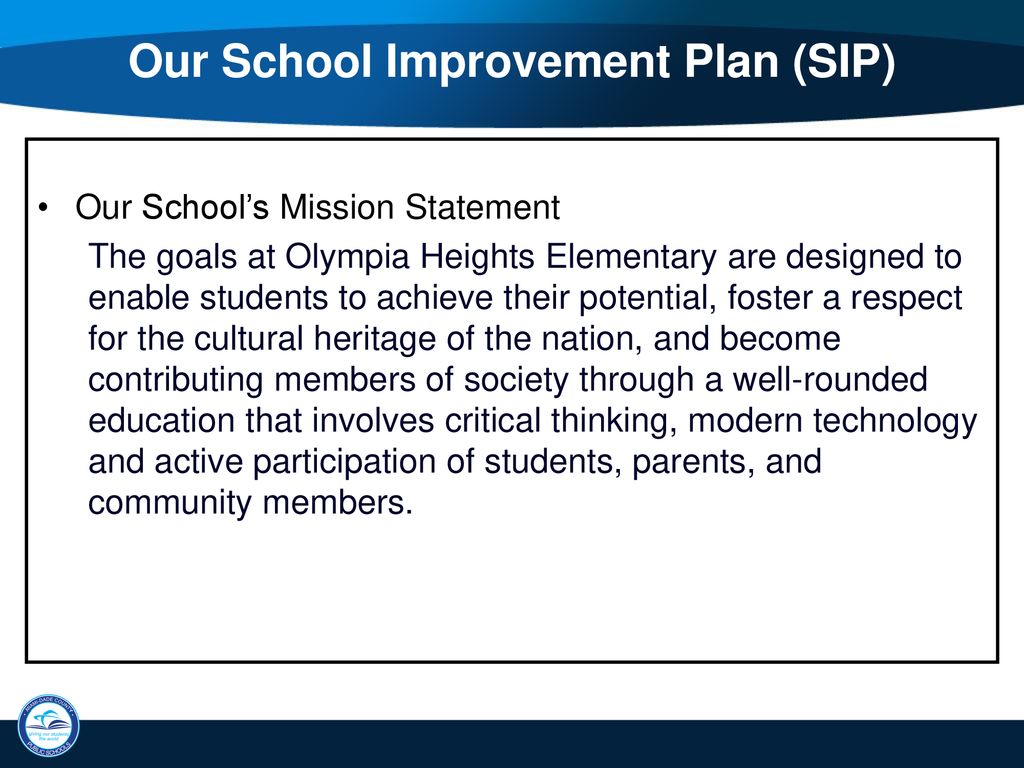 Our School Improvement Plan (SIP)